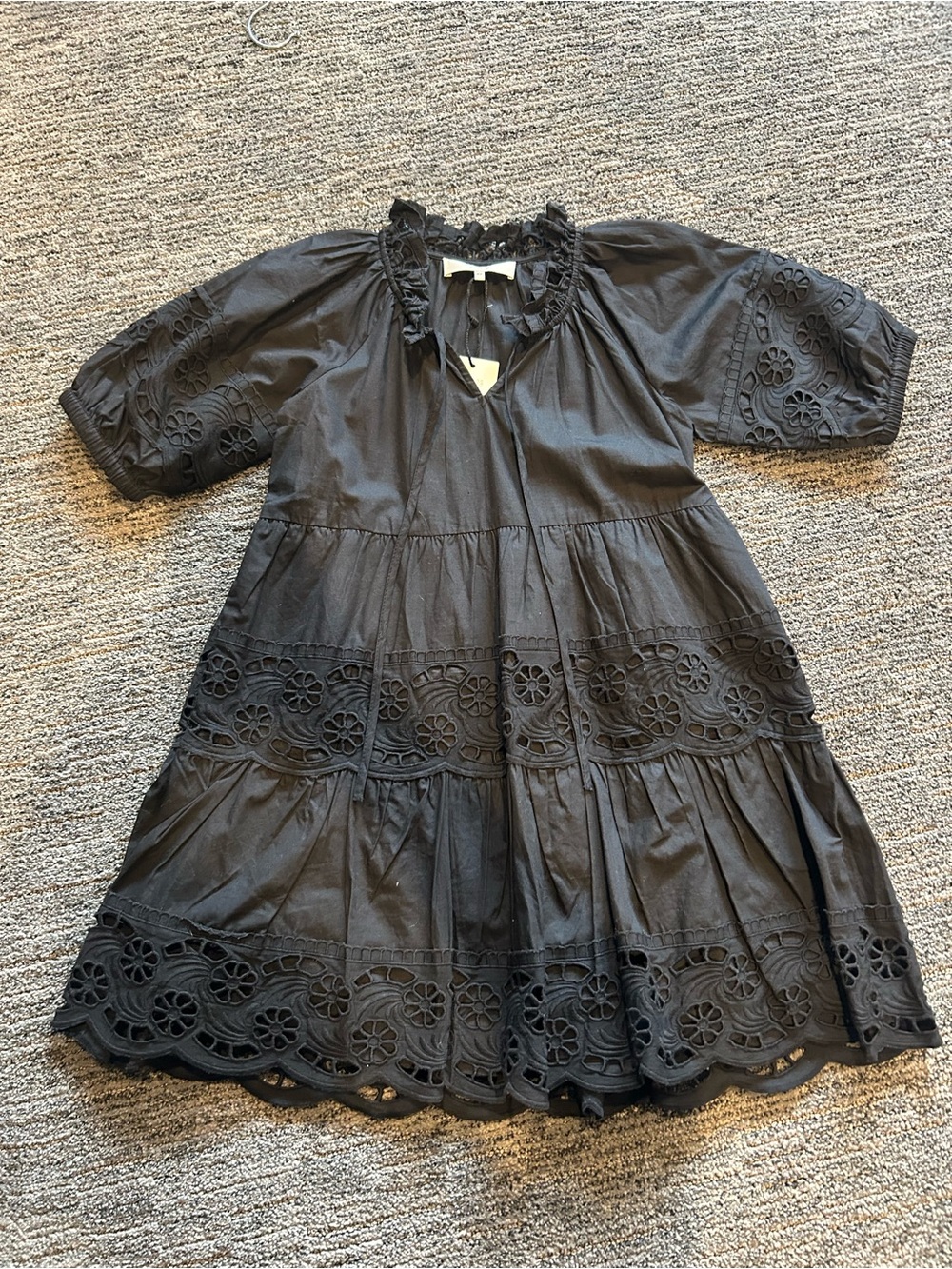 NWT Sea New York Black Eyelet Dress (girls size 8)